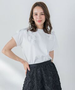 Viaggio Blu / ビアッジョブルー カットソー | フラワーモチーフカットソー≪手洗い可能≫