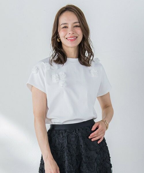 Viaggio Blu / ビアッジョブルー カットソー | フラワーモチーフカットソー≪手洗い可能≫ | 詳細5