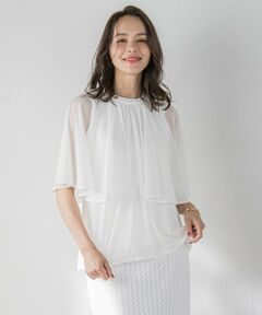 Viaggio Blu / ビアッジョブルー カットソー | シフォンケーププルオーバー≪洗濯機で洗える≫