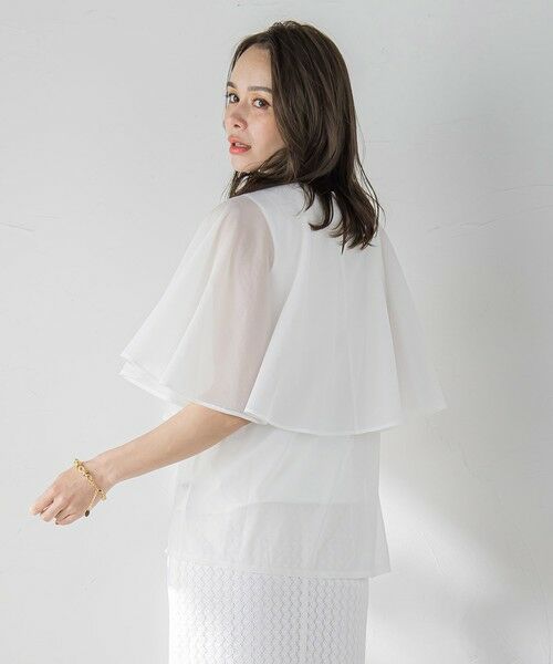 Viaggio Blu / ビアッジョブルー カットソー | シフォンケーププルオーバー≪洗濯機で洗える≫ | 詳細3