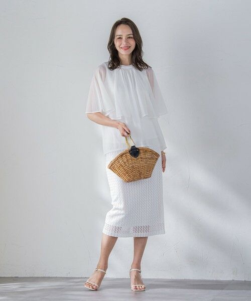 Viaggio Blu / ビアッジョブルー カットソー | シフォンケーププルオーバー≪洗濯機で洗える≫ | 詳細5