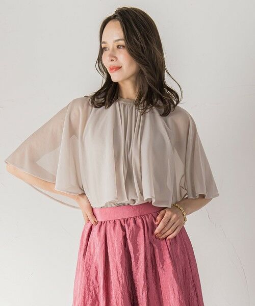 Viaggio Blu / ビアッジョブルー カットソー | シフォンケーププルオーバー≪洗濯機で洗える≫ | 詳細18