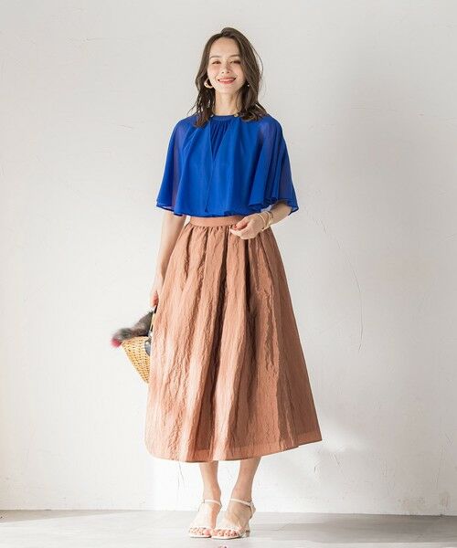 Viaggio Blu / ビアッジョブルー カットソー | シフォンケーププルオーバー≪洗濯機で洗える≫ | 詳細29