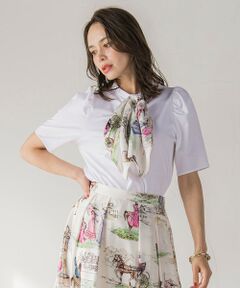 Viaggio Blu / ビアッジョブルー カットソー | LADY&HORSEスカーフ付きカットソー≪洗濯機で洗える≫