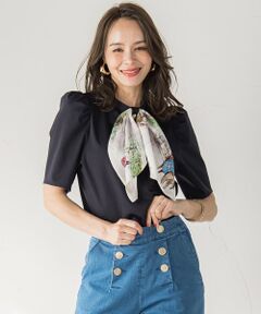 Viaggio Blu / ビアッジョブルー カットソー | LADY&HORSEスカーフ付きカットソー≪洗濯機で洗える≫