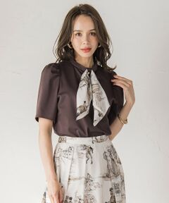 Viaggio Blu / ビアッジョブルー カットソー | LADY&HORSEスカーフ付きカットソー≪洗濯機で洗える≫