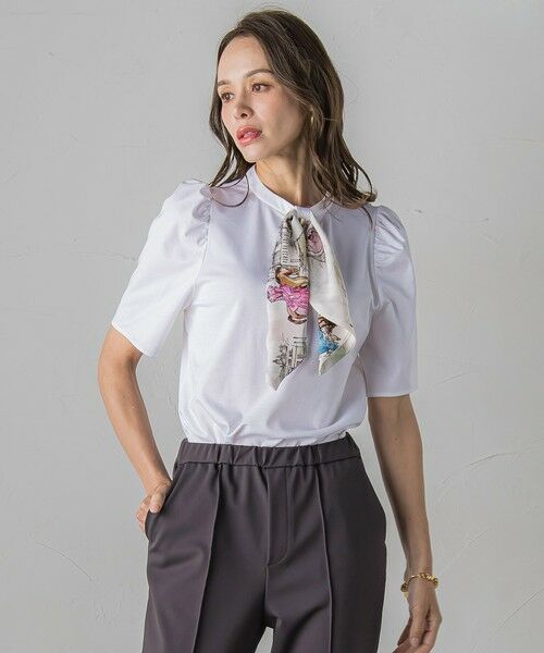 Viaggio Blu / ビアッジョブルー カットソー | LADY&HORSEスカーフ付きカットソー≪洗濯機で洗える≫ | 詳細2