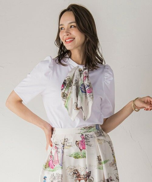 Viaggio Blu / ビアッジョブルー カットソー | LADY&HORSEスカーフ付きカットソー≪洗濯機で洗える≫ | 詳細5