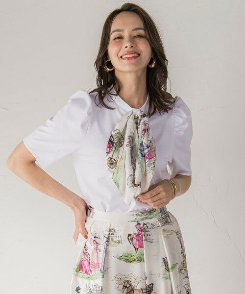 Viaggio Blu / ビアッジョブルー カットソー | LADY&HORSEスカーフ付きカットソー≪洗濯機で洗える≫ | 詳細6