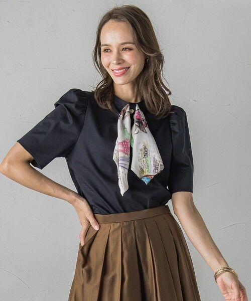 Viaggio Blu / ビアッジョブルー カットソー | LADY&HORSEスカーフ付きカットソー≪洗濯機で洗える≫ | 詳細12