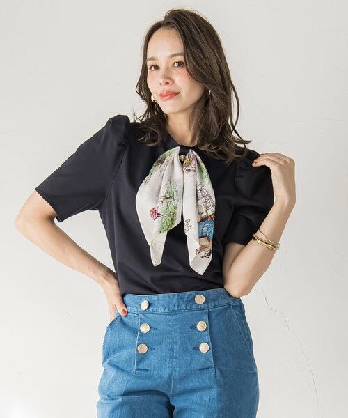 Viaggio Blu / ビアッジョブルー カットソー | LADY&HORSEスカーフ付きカットソー≪洗濯機で洗える≫ | 詳細14