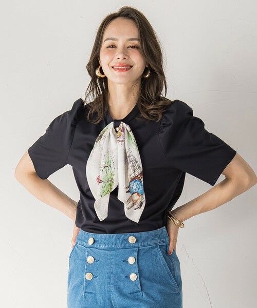 Viaggio Blu / ビアッジョブルー カットソー | LADY&HORSEスカーフ付きカットソー≪洗濯機で洗える≫ | 詳細15