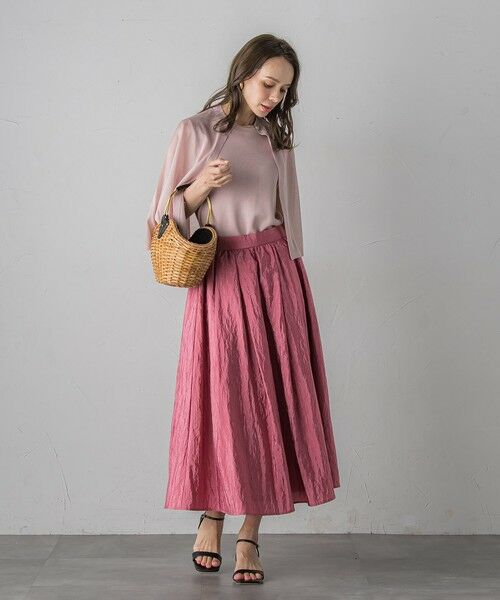 Viaggio Blu / ビアッジョブルー ミニ・ひざ丈スカート | ポコポコナイロンヴィンテージスカート≪洗濯機で洗える≫ | 詳細5