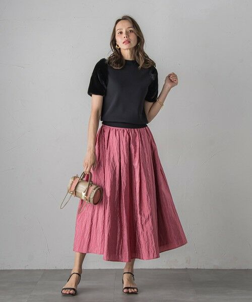 Viaggio Blu / ビアッジョブルー ミニ・ひざ丈スカート | ポコポコナイロンヴィンテージスカート≪洗濯機で洗える≫ | 詳細7