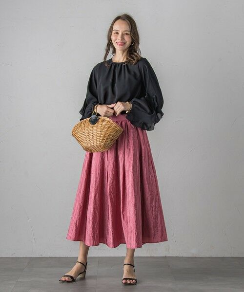 Viaggio Blu / ビアッジョブルー ミニ・ひざ丈スカート | ポコポコナイロンヴィンテージスカート≪洗濯機で洗える≫ | 詳細9