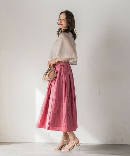 Viaggio Blu / ビアッジョブルー ミニ・ひざ丈スカート | ポコポコナイロンヴィンテージスカート≪洗濯機で洗える≫ | 詳細14