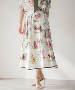 Viaggio Blu / ビアッジョブルー ミニ・ひざ丈スカート | LADY&HORSEプリントスカート≪洗濯機で洗える≫