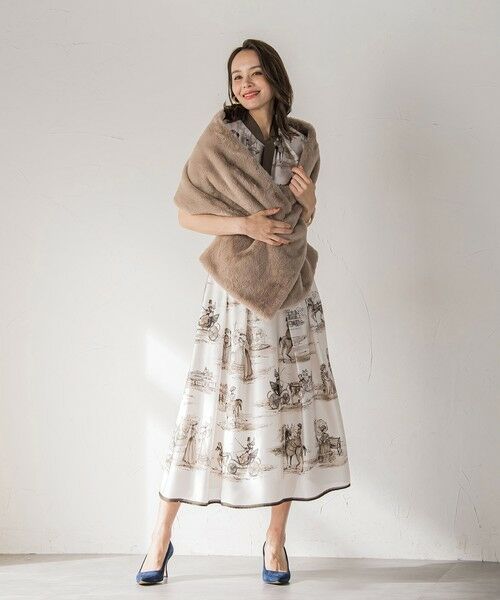 Viaggio Blu / ビアッジョブルー ミニ・ひざ丈スカート | LADY&HORSEプリントスカート≪洗濯機で洗える≫ | 詳細10