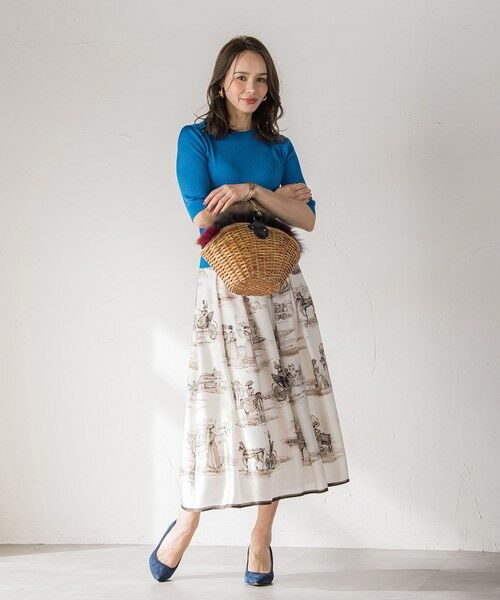 Viaggio Blu / ビアッジョブルー ミニ・ひざ丈スカート | LADY&HORSEプリントスカート≪洗濯機で洗える≫ | 詳細3