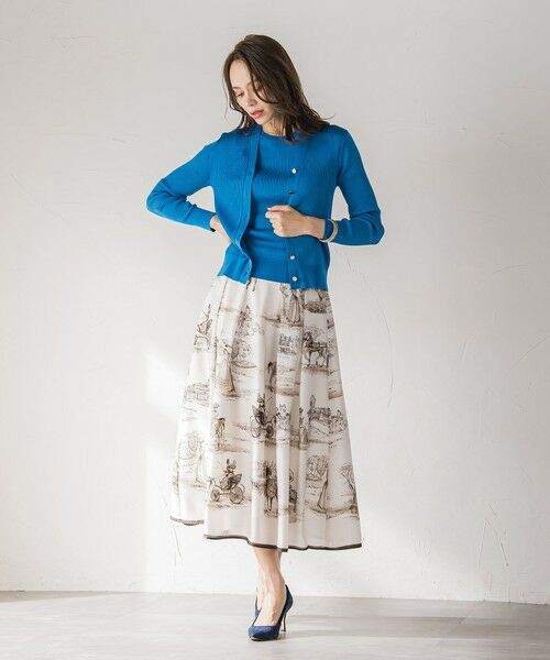 Viaggio Blu / ビアッジョブルー ミニ・ひざ丈スカート | LADY&HORSEプリントスカート≪洗濯機で洗える≫ | 詳細5