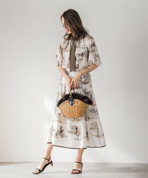 Viaggio Blu / ビアッジョブルー ミニ・ひざ丈スカート | LADY&HORSEプリントスカート≪洗濯機で洗える≫ | 詳細6