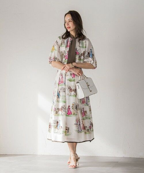 Viaggio Blu / ビアッジョブルー ミニ・ひざ丈スカート | LADY&HORSEプリントスカート≪洗濯機で洗える≫ | 詳細15