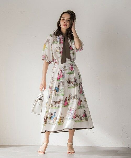 Viaggio Blu / ビアッジョブルー ミニ・ひざ丈スカート | LADY&HORSEプリントスカート≪洗濯機で洗える≫ | 詳細16