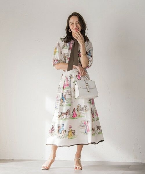 Viaggio Blu / ビアッジョブルー ミニ・ひざ丈スカート | LADY&HORSEプリントスカート≪洗濯機で洗える≫ | 詳細17