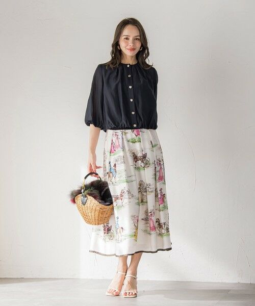 Viaggio Blu / ビアッジョブルー ミニ・ひざ丈スカート | LADY&HORSEプリントスカート≪洗濯機で洗える≫ | 詳細21