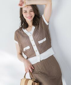 Viaggio Blu / ビアッジョブルー ニット・セーター | バルファスレースカーディガン≪手洗い可能≫