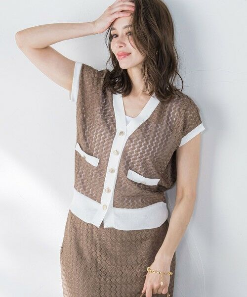 Viaggio Blu / ビアッジョブルー ニット・セーター | バルファスレースカーディガン≪手洗い可能≫ | 詳細12