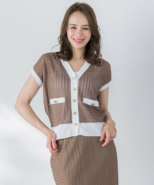 Viaggio Blu / ビアッジョブルー ニット・セーター | バルファスレースカーディガン≪手洗い可能≫ | 詳細13