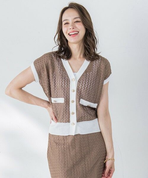 Viaggio Blu / ビアッジョブルー ニット・セーター | バルファスレースカーディガン≪手洗い可能≫ | 詳細14