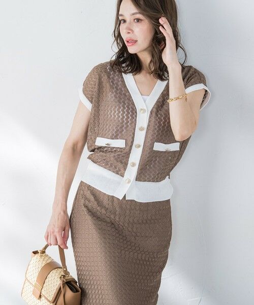 Viaggio Blu / ビアッジョブルー ニット・セーター | バルファスレースカーディガン≪手洗い可能≫ | 詳細11