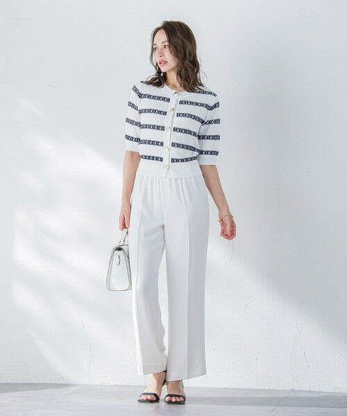 Viaggio Blu / ビアッジョブルー カーディガン・ボレロ | ジャガードボーダーニットカーディガン | 詳細8