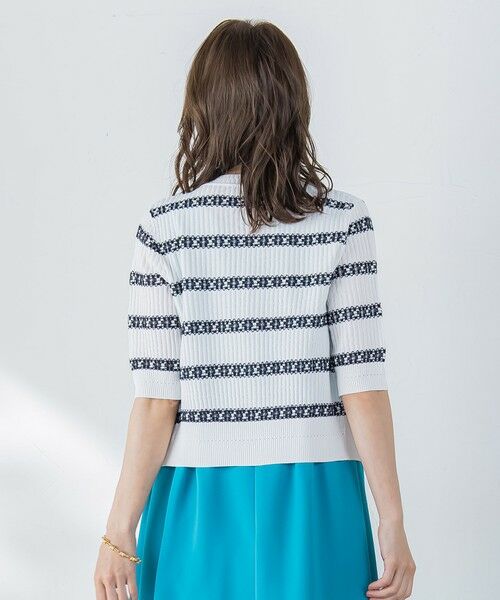 Viaggio Blu / ビアッジョブルー カーディガン・ボレロ | ジャガードボーダーニットカーディガン | 詳細13