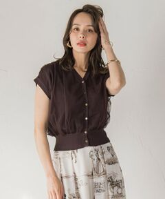 チュールレイヤードニットカーディガン≪手洗い可能≫