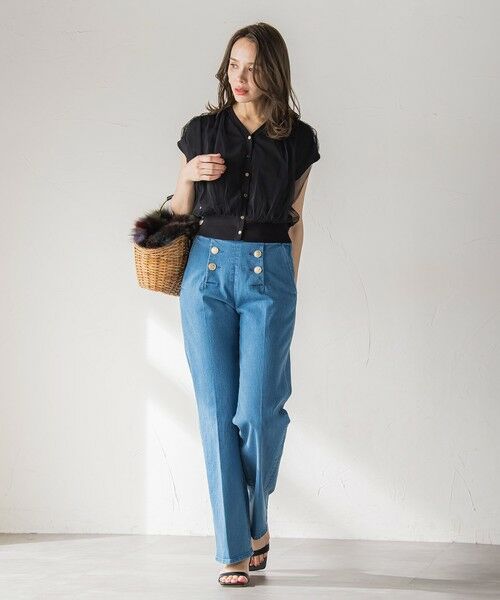 Viaggio Blu / ビアッジョブルー カーディガン・ボレロ | チュールレイヤードニットカーディガン≪手洗い可能≫ | 詳細5