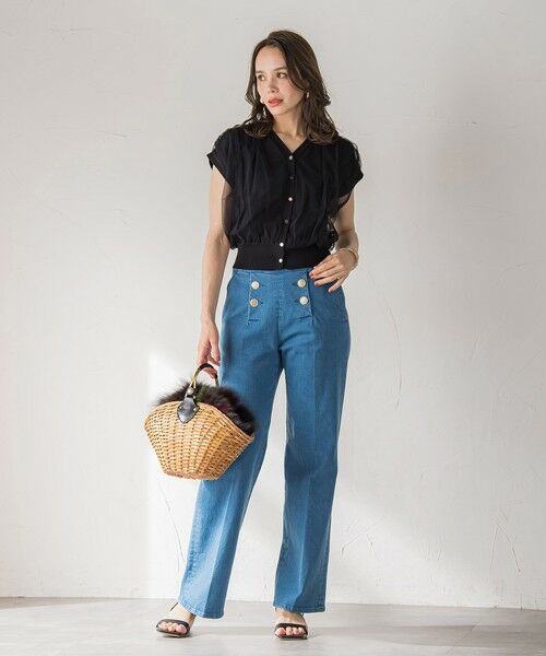 Viaggio Blu / ビアッジョブルー カーディガン・ボレロ | チュールレイヤードニットカーディガン≪手洗い可能≫ | 詳細6