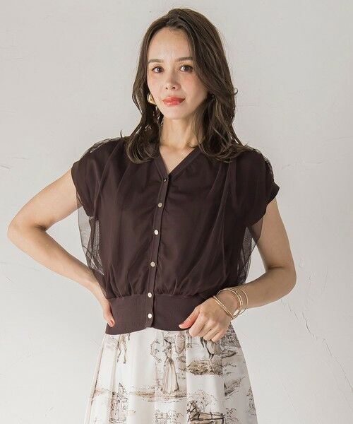 Viaggio Blu / ビアッジョブルー カーディガン・ボレロ | チュールレイヤードニットカーディガン≪手洗い可能≫ | 詳細14