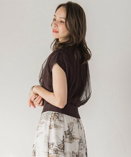 Viaggio Blu / ビアッジョブルー カーディガン・ボレロ | チュールレイヤードニットカーディガン≪手洗い可能≫ | 詳細15