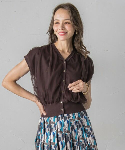 Viaggio Blu / ビアッジョブルー カーディガン・ボレロ | チュールレイヤードニットカーディガン≪手洗い可能≫ | 詳細20