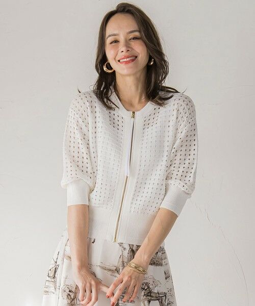 Viaggio Blu / ビアッジョブルー カーディガン・ボレロ | メッシュニットカーディガン≪手洗い可能≫ | 詳細1