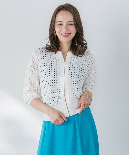 Viaggio Blu / ビアッジョブルー カーディガン・ボレロ | メッシュニットカーディガン≪手洗い可能≫ | 詳細5