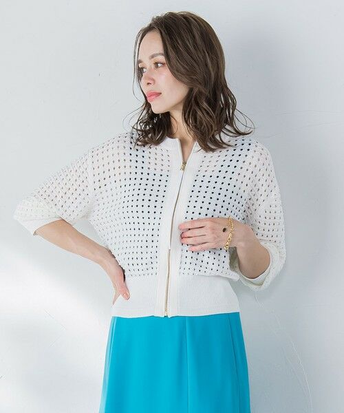 Viaggio Blu / ビアッジョブルー カーディガン・ボレロ | メッシュニットカーディガン≪手洗い可能≫ | 詳細6