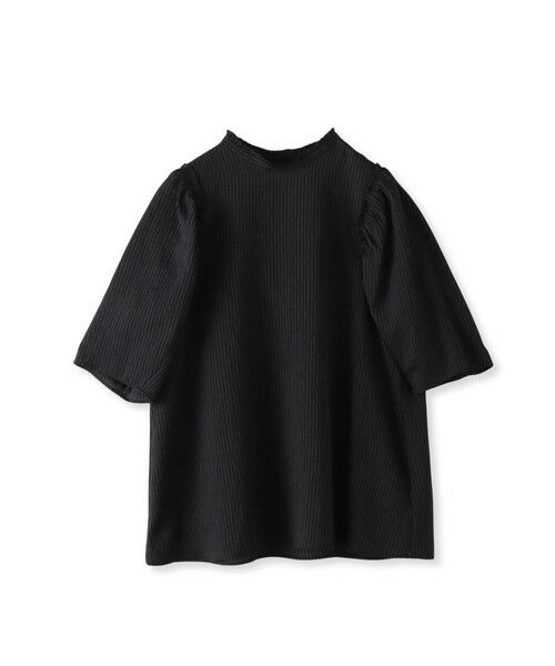 Viaggio Blu/ビアッジョブルー プチスタンドサッカーブラウス≪手洗い可能≫ ブラック S Viaggio Blu/ビアッジョブルー プチスタンドサッカーブラウス≪手洗い可能≫ ブラック S