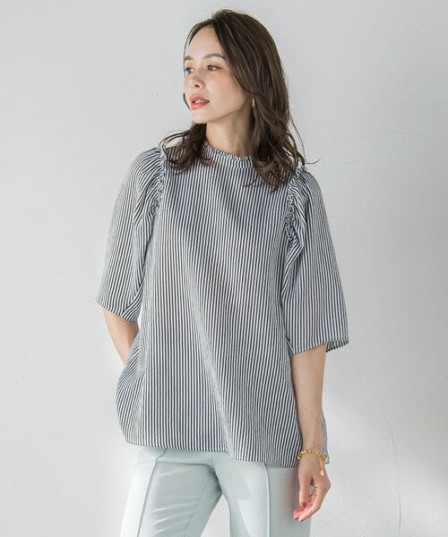 Viaggio Blu / ビアッジョブルー シャツ・ブラウス | プチスタンドサッカーブラウス≪手洗い可能≫ | 詳細3