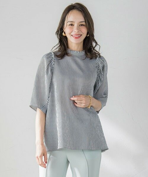 Viaggio Blu / ビアッジョブルー シャツ・ブラウス | プチスタンドサッカーブラウス≪手洗い可能≫ | 詳細5