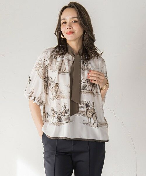 Viaggio Blu / ビアッジョブルー シャツ・ブラウス | LADY&HORSEプリントブラウス≪洗濯機で洗える≫ | 詳細1