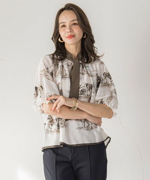 Viaggio Blu / ビアッジョブルー シャツ・ブラウス | LADY&HORSEプリントブラウス≪洗濯機で洗える≫ | 詳細2